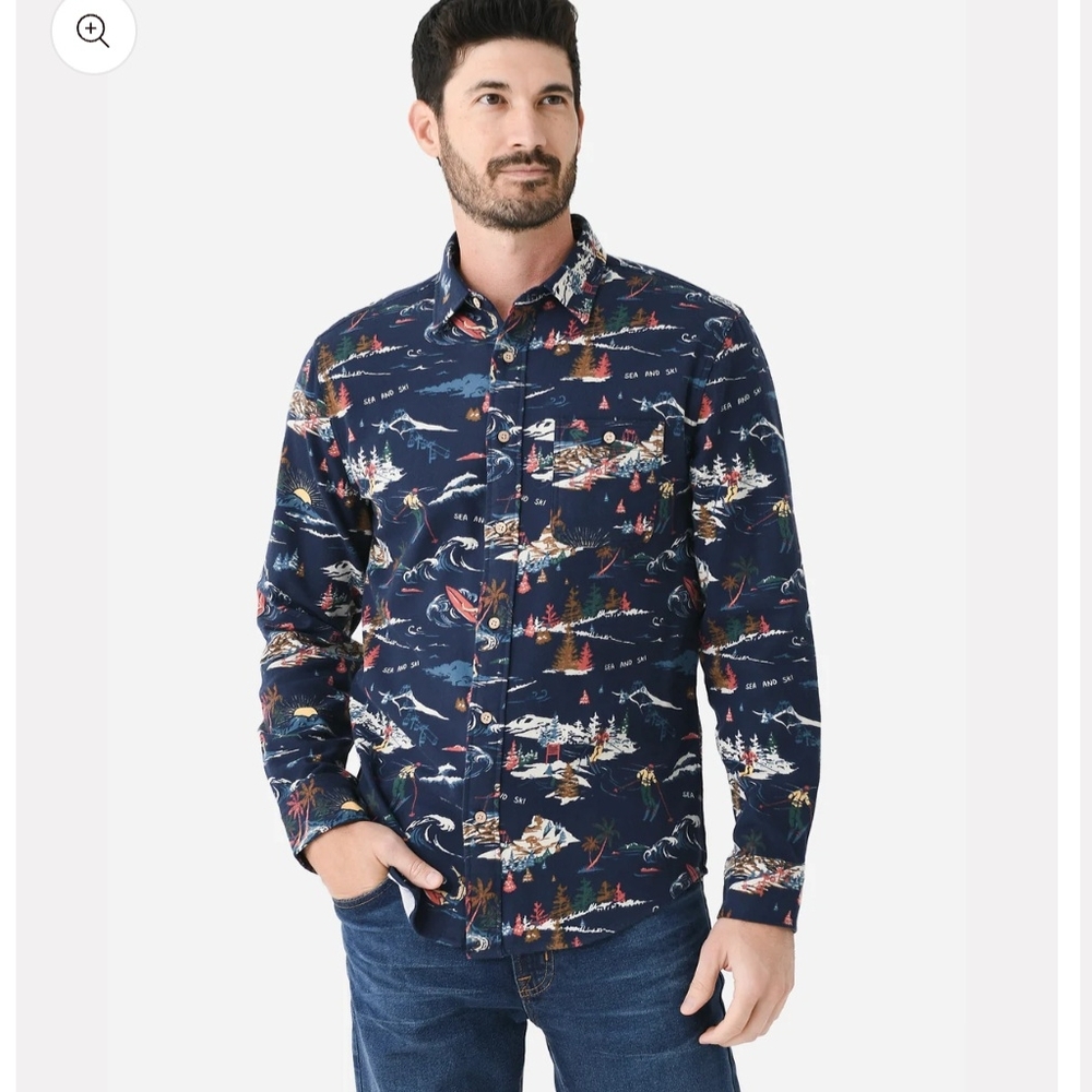 Faherty Sea And Ski Print Long-Sleeve Shirt